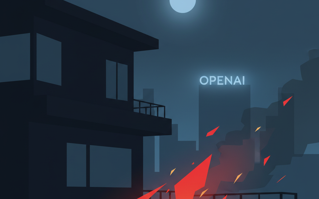 Концептуална илюстрация: напрежение около ИИ (Landscape Anime Style)