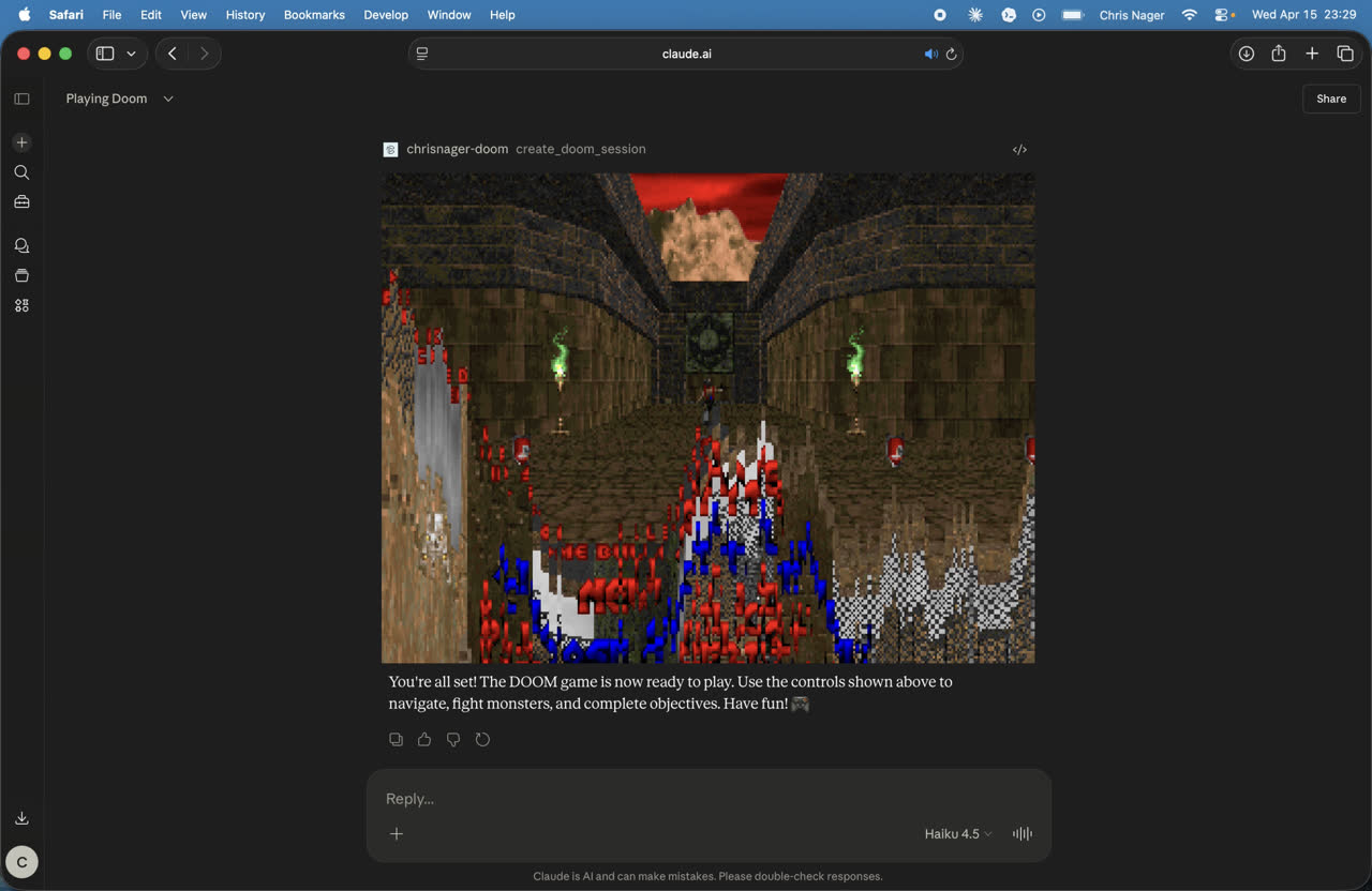 DOOM работещ в Claude web