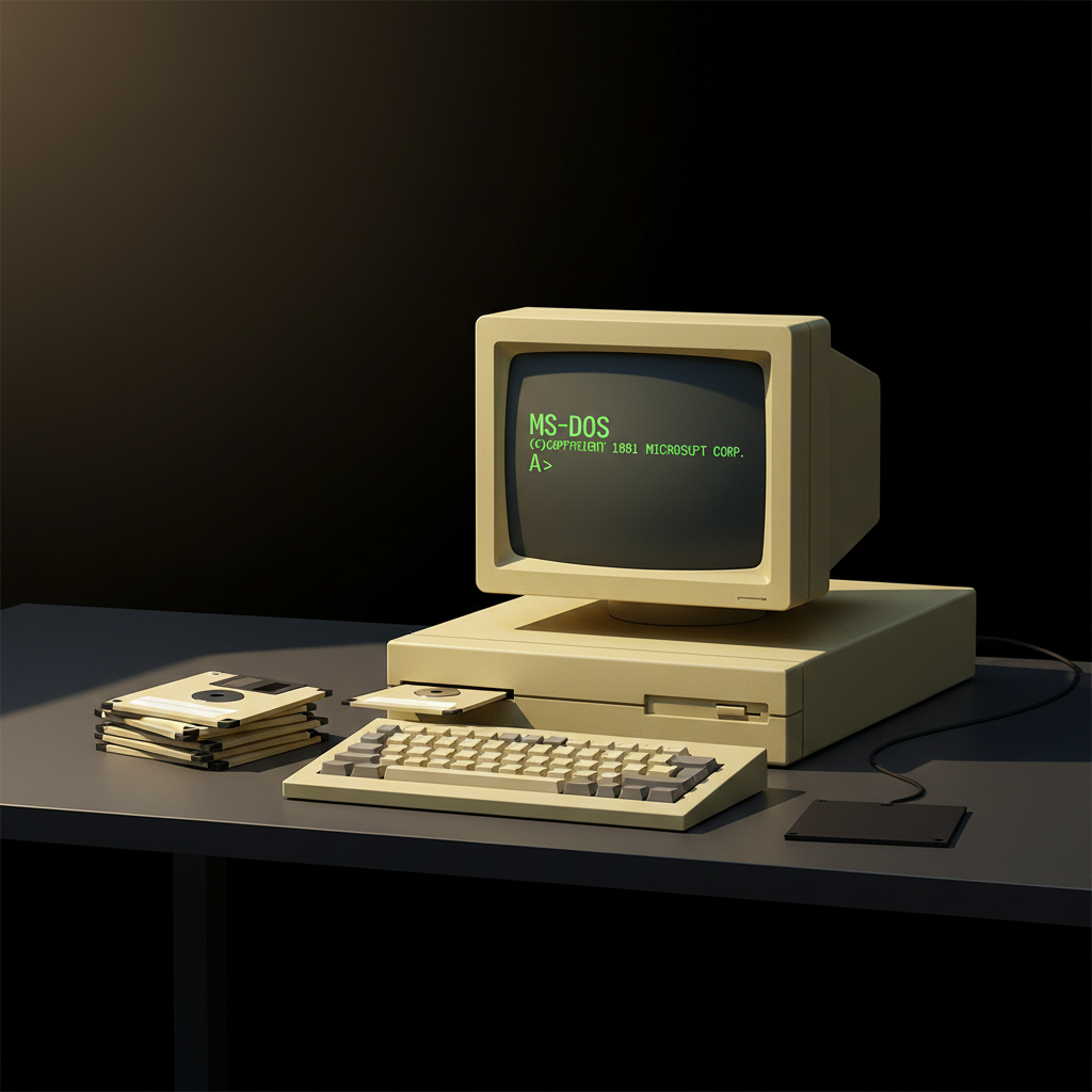 Ретро компютър с MS-DOS