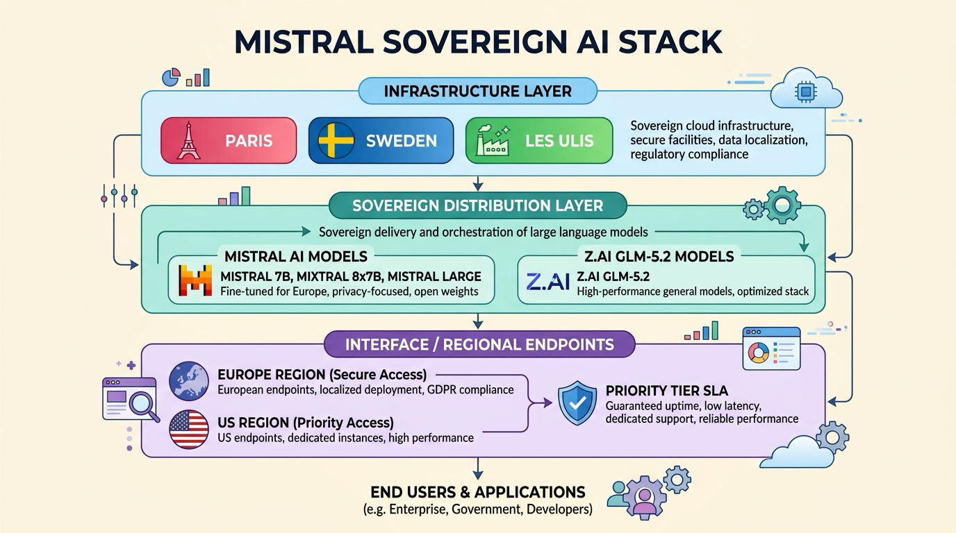 Инфографика на суверенния изчислителен стек на Mistral AI