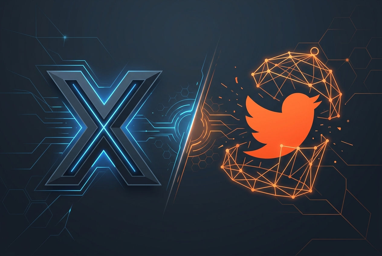 Изображение на логото на X и Nitter