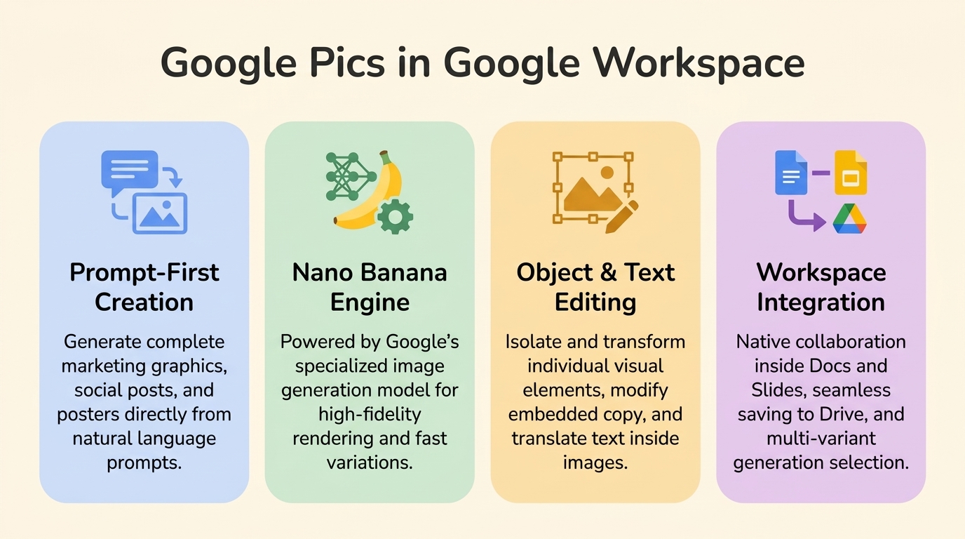 Инфографика за архитектурата и функциите на Google Pics
