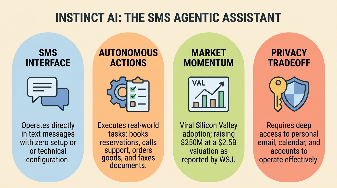 Инфографика за възможностите и архитектурата на Instinct AI Assistant