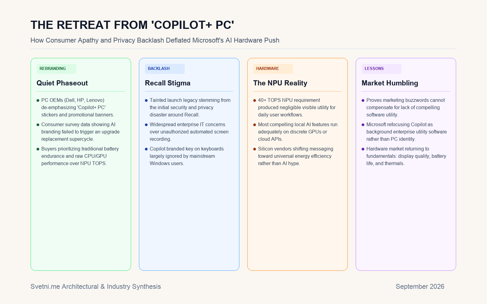 Инфографика за THE RETREAT FROM 'COPILOT+ PC'