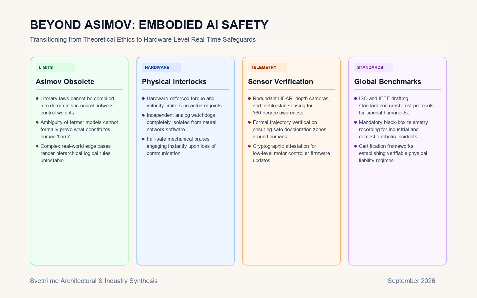 Инфографика за BEYOND ASIMOV: EMBODIED AI SAFETY