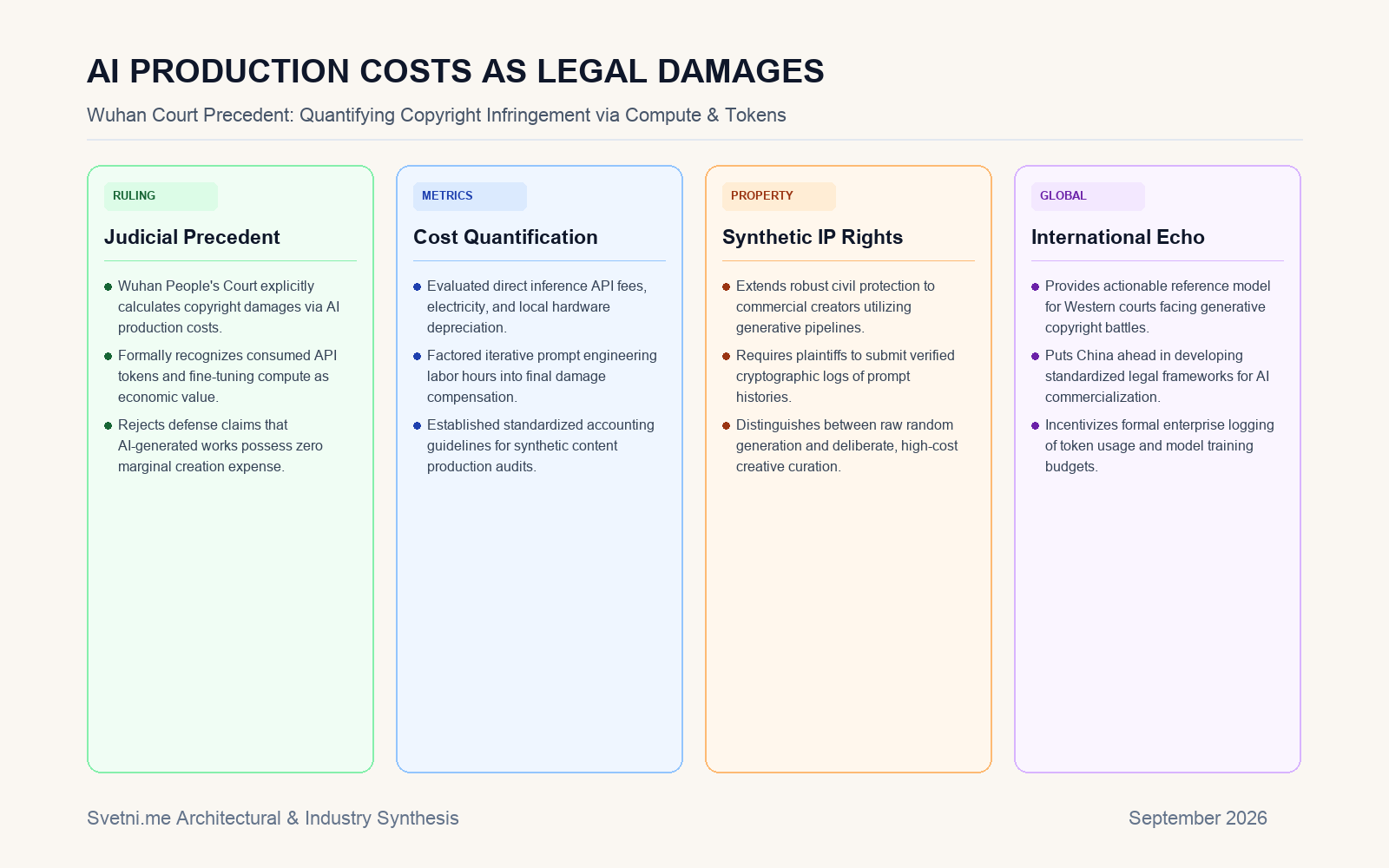 Инфографика за AI PRODUCTION COSTS AS LEGAL DAMAGES
