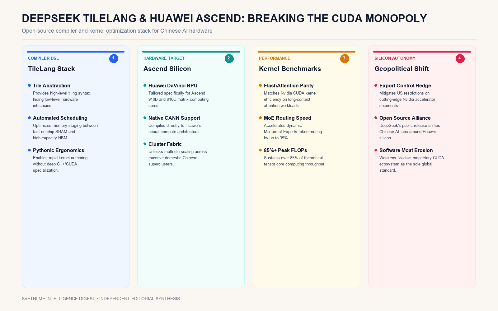 Инфографика: DeepSeek и Huawei пуснаха софтуерен стек с отворен код за чиповете Ascend