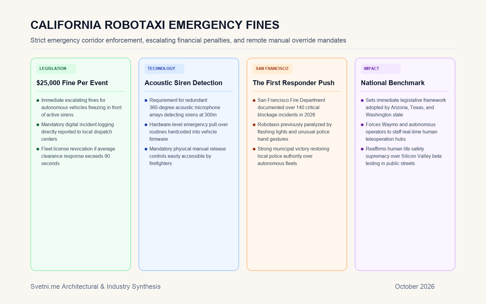 Инфографика: Новите регулации за роботаксита в Калифорния