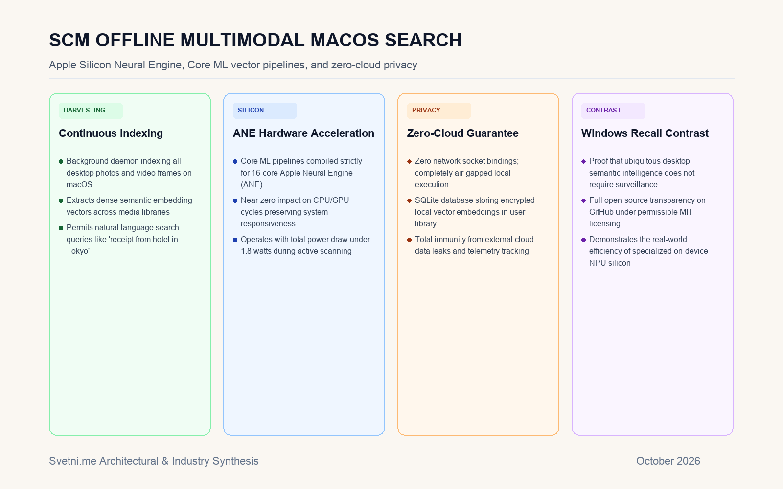 Инфографика: Архитектура на локалното мултимодално търсене SCM на macOS
