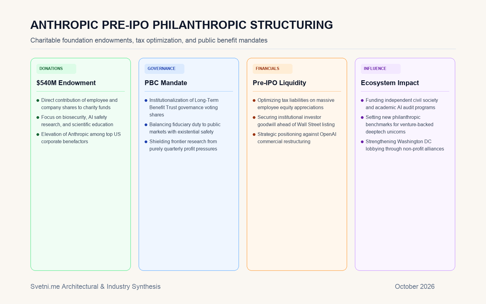 Инфографика: Филантропска архитектура на Anthropic преди IPO