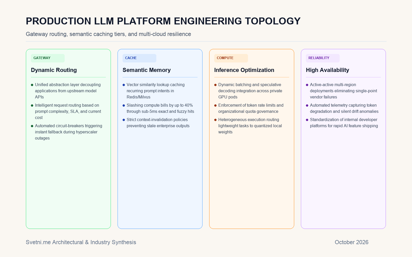 Инфографика: Платформено инженерство за продукционни LLM системи