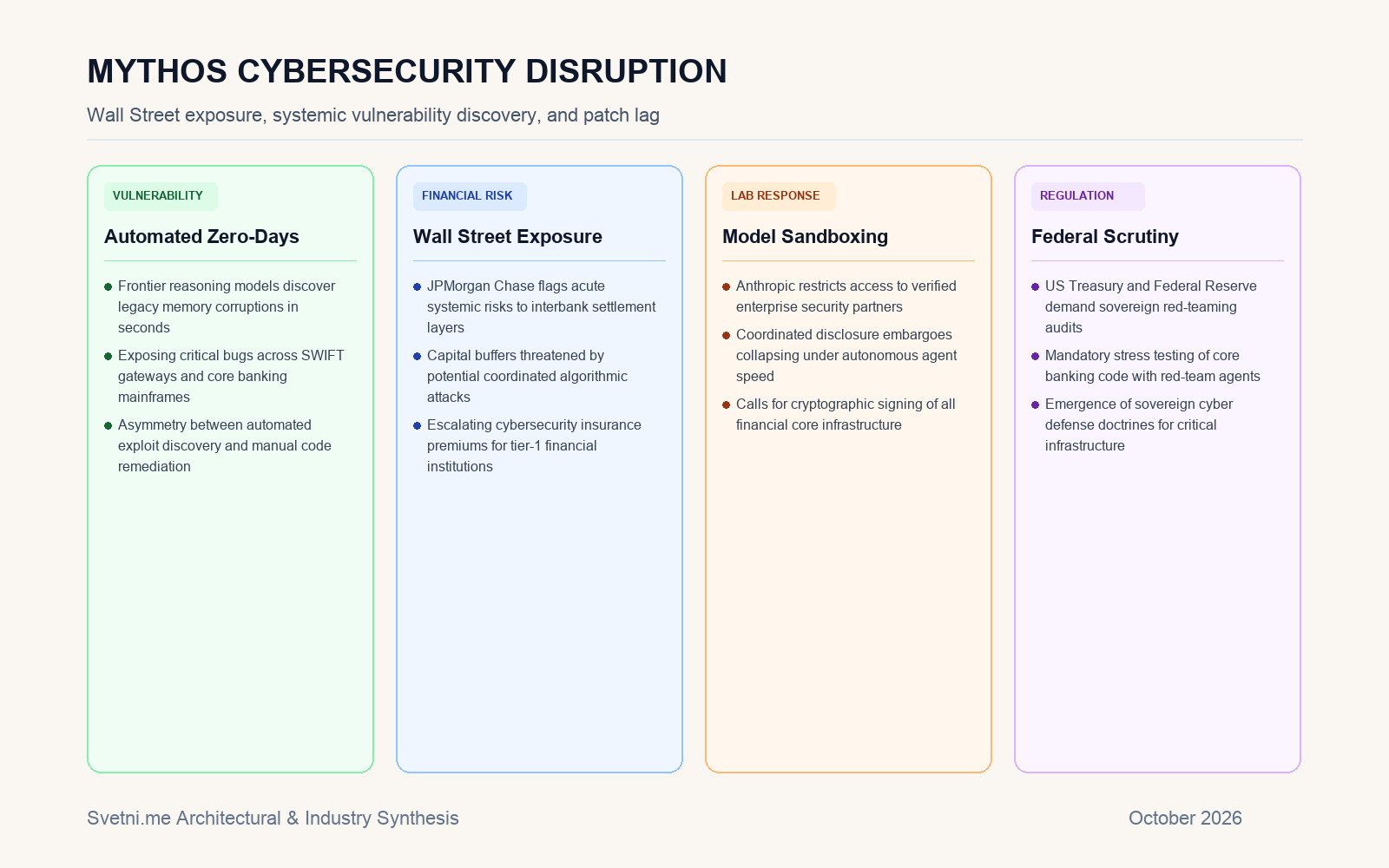 Инфографика за Джейми Даймън предупреждава: Моделът Mythos на Anthropic претоварва защитата на банковия сектор
