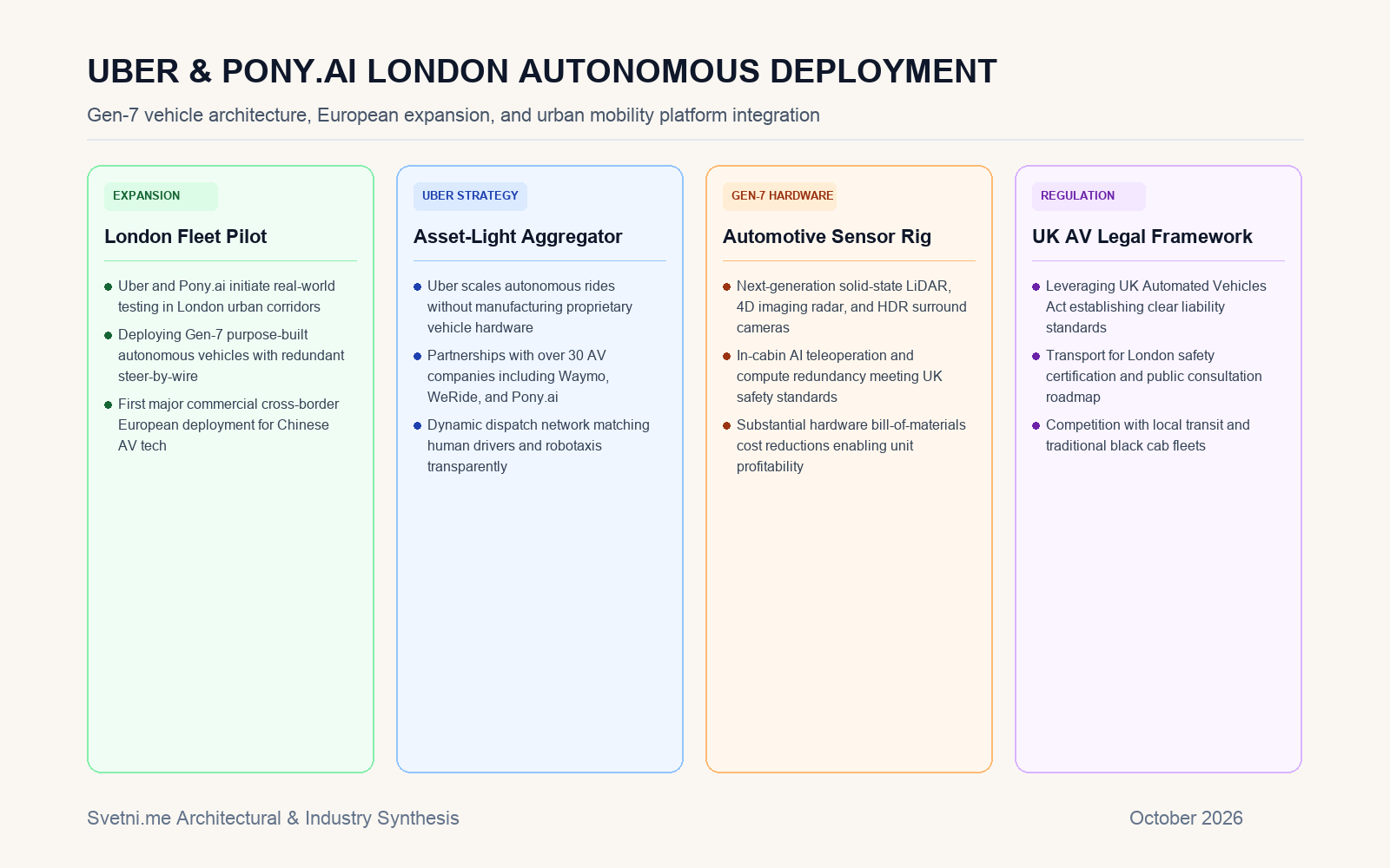 Инфографика за партньорството между Uber и Pony.ai в Лондон