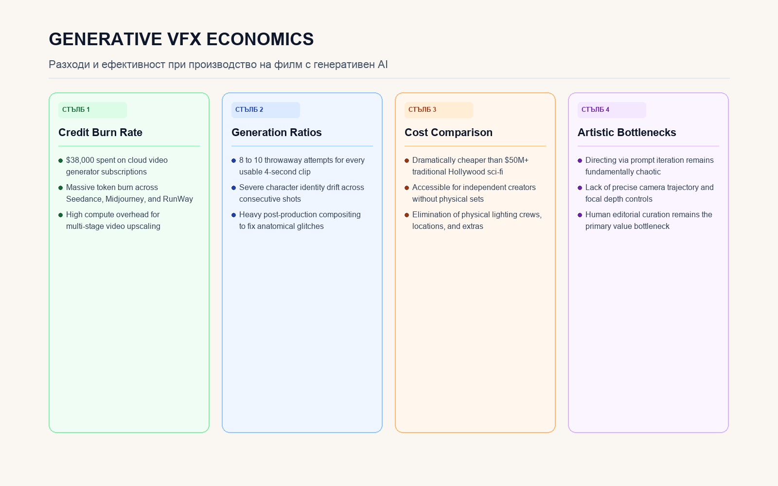 Инфографика за Generative VFX Economics