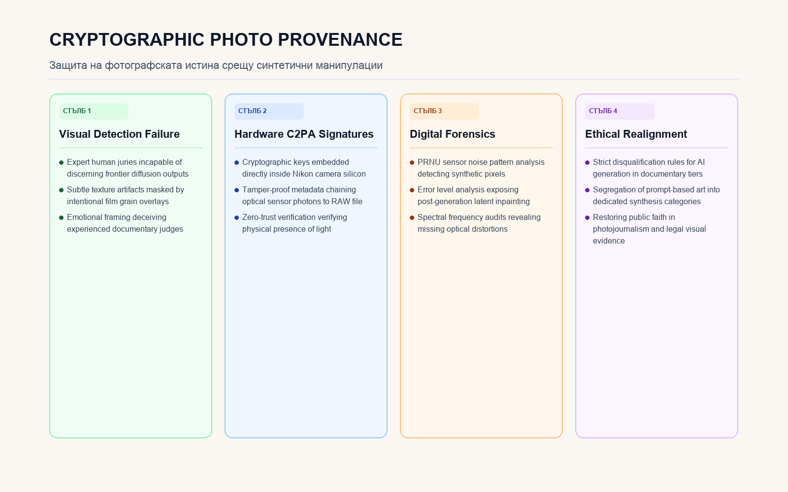 Инфографика за Cryptographic Photo Provenance