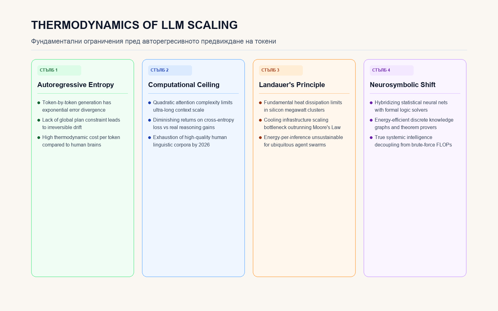 Инфографика за Thermodynamics of LLM Scaling