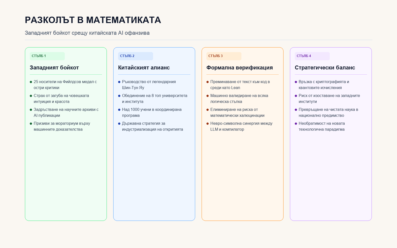 Инфографика: Разколът в световната математика