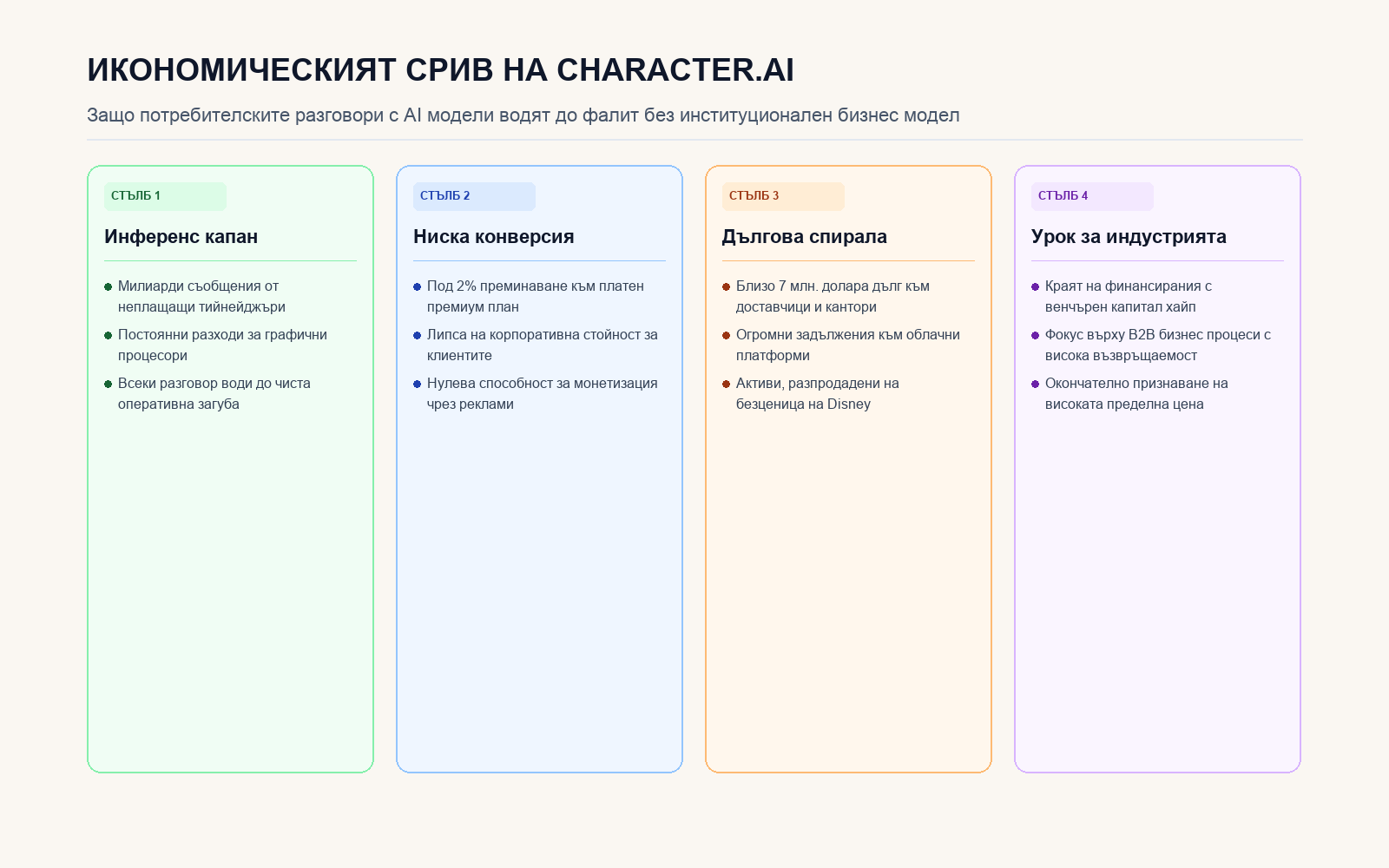 Инфографика: Икономическият срив на Character.ai