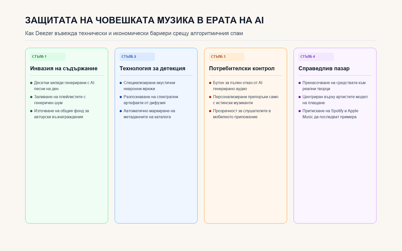 Инфографика: Защитата на човешката музика в ерата на AI