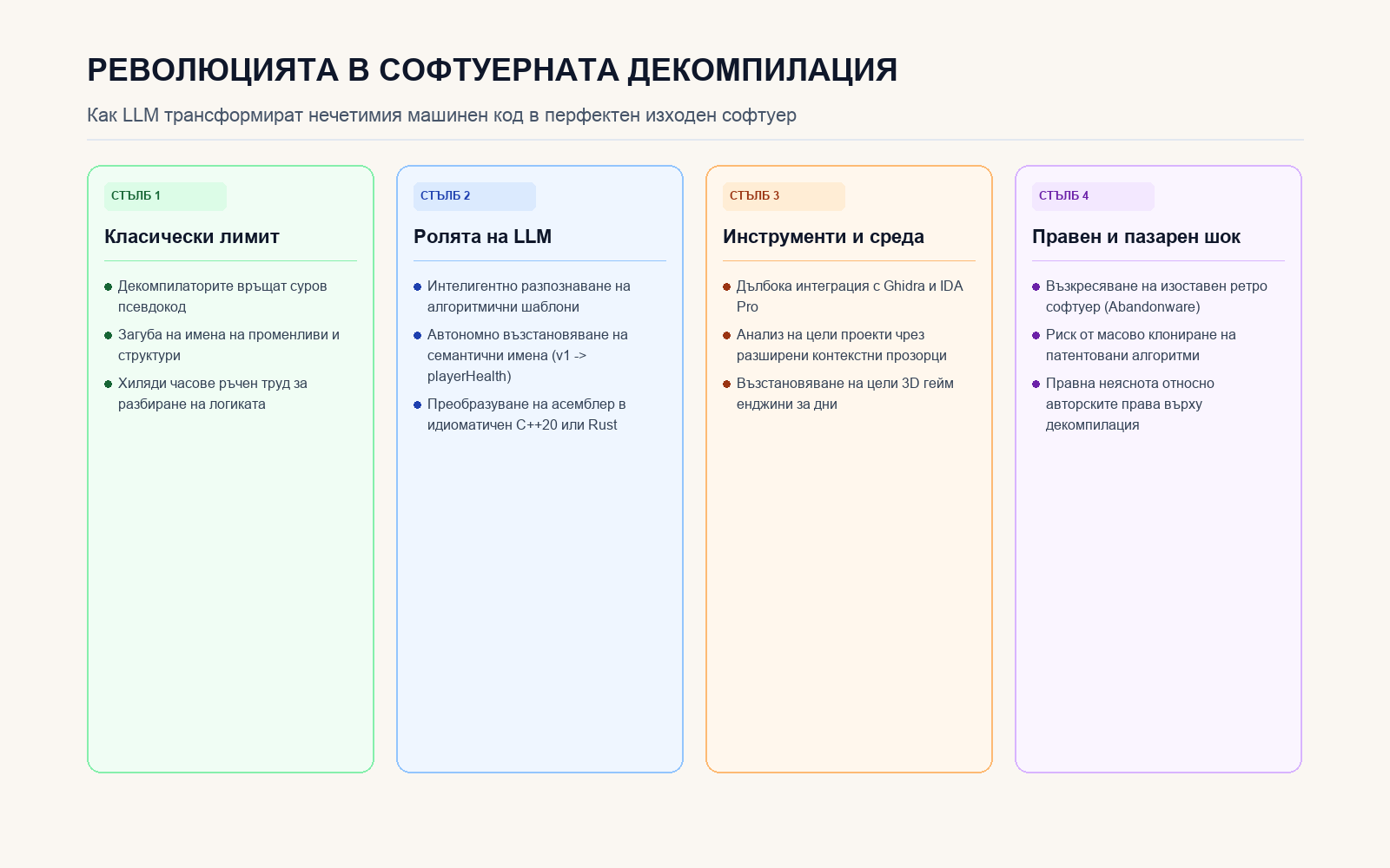 Инфографика: Революцията в софтуерната декомпилация