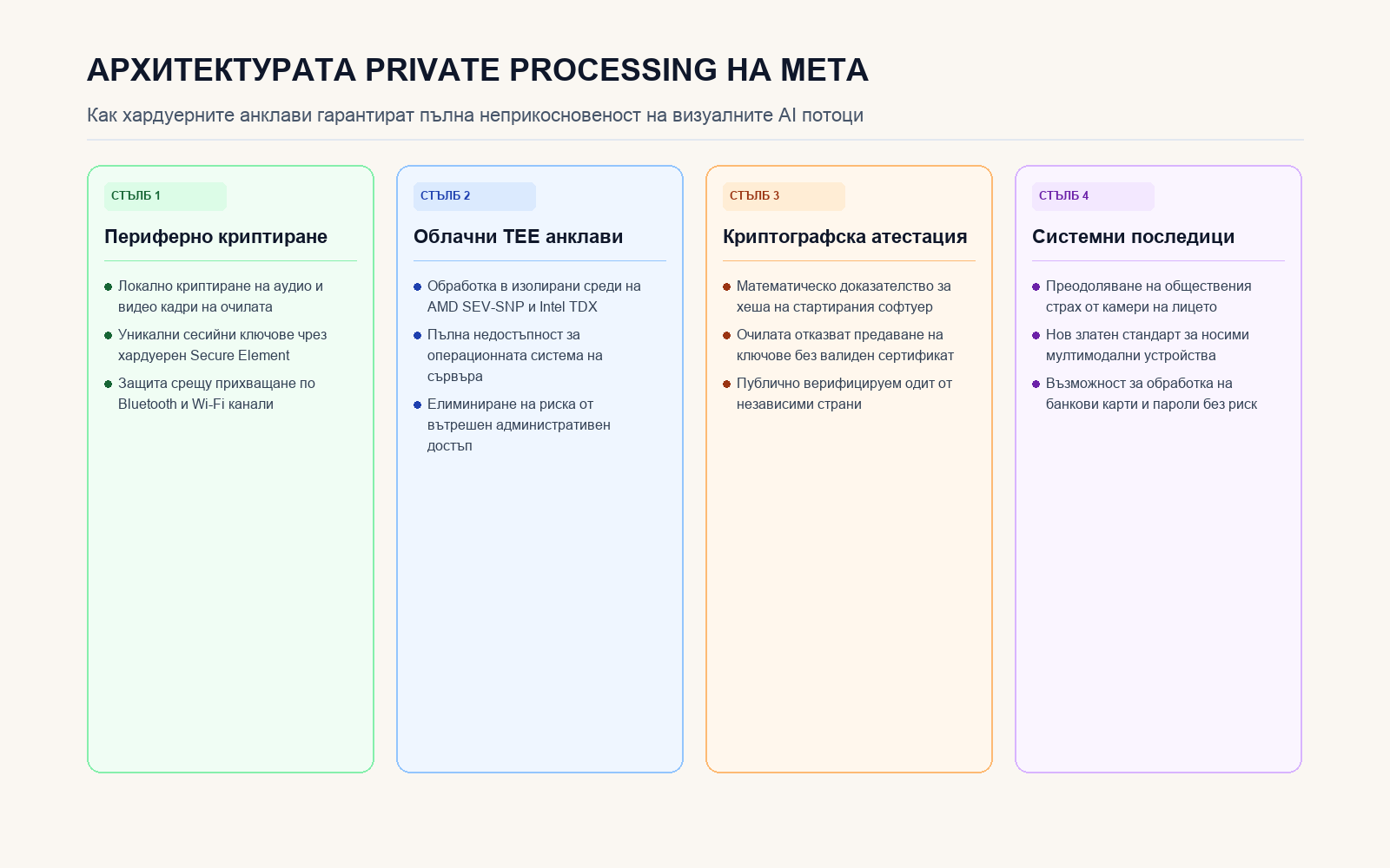Инфографика: Архитектурата Private Processing на Meta