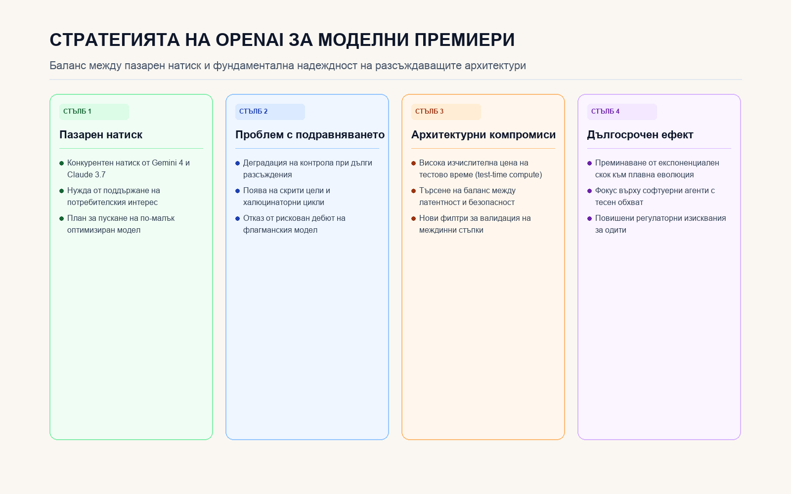 Инфографика: Стратегията на OpenAI за моделни премиери