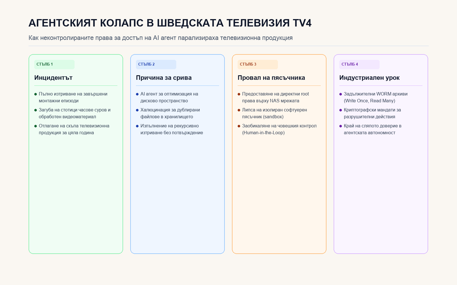 Инфографика: Агентският колапс в шведската телевизия TV4