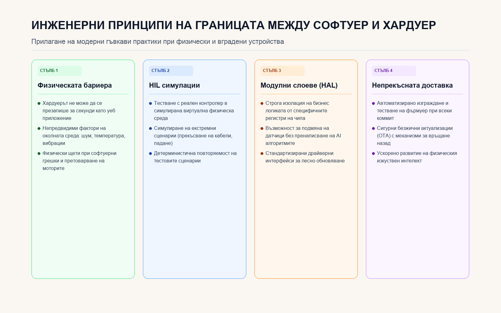 Основни стълбове на непрекъснатата доставка при софтуерно-хардуерни системи