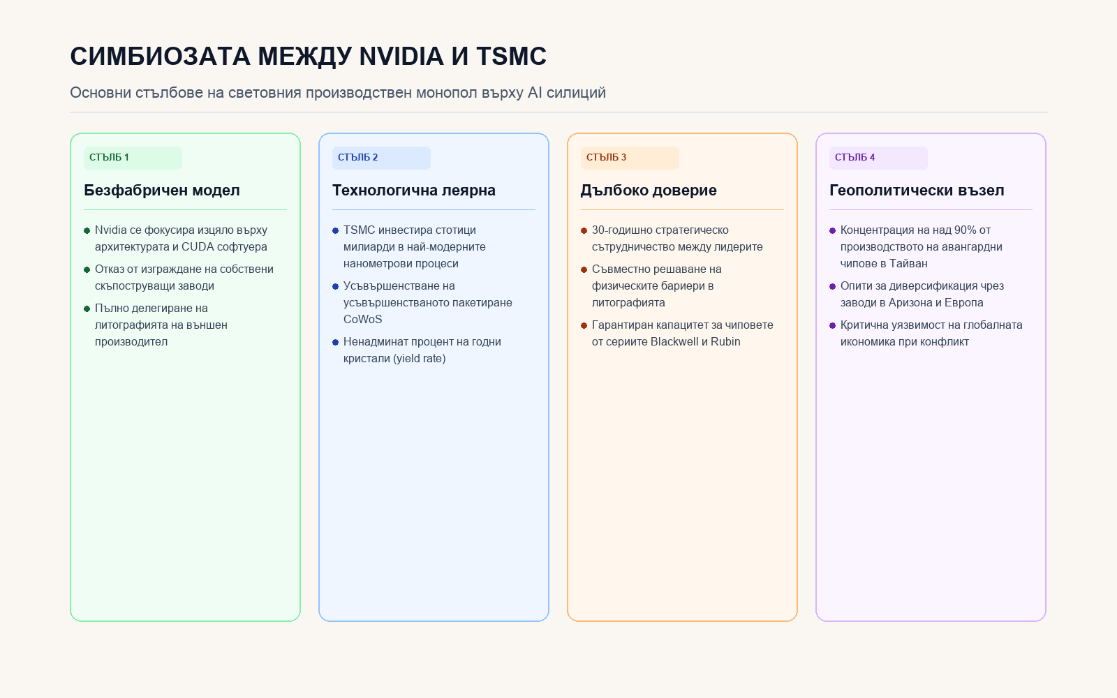 Основни стълбове на стратегическото партньорство между Nvidia и TSMC
