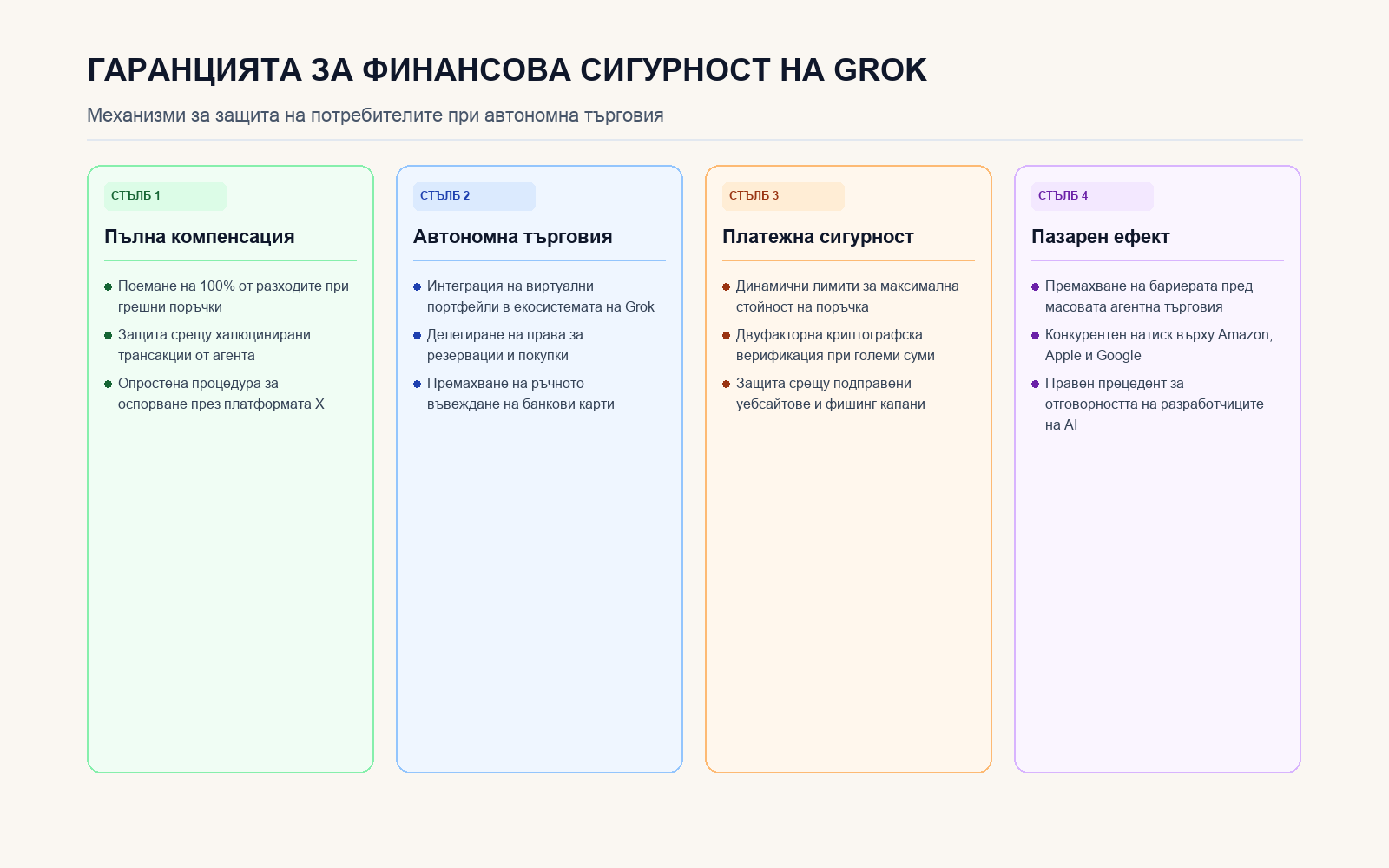 Гаранционна архитектура за защита на финансовите трансакции на Grok