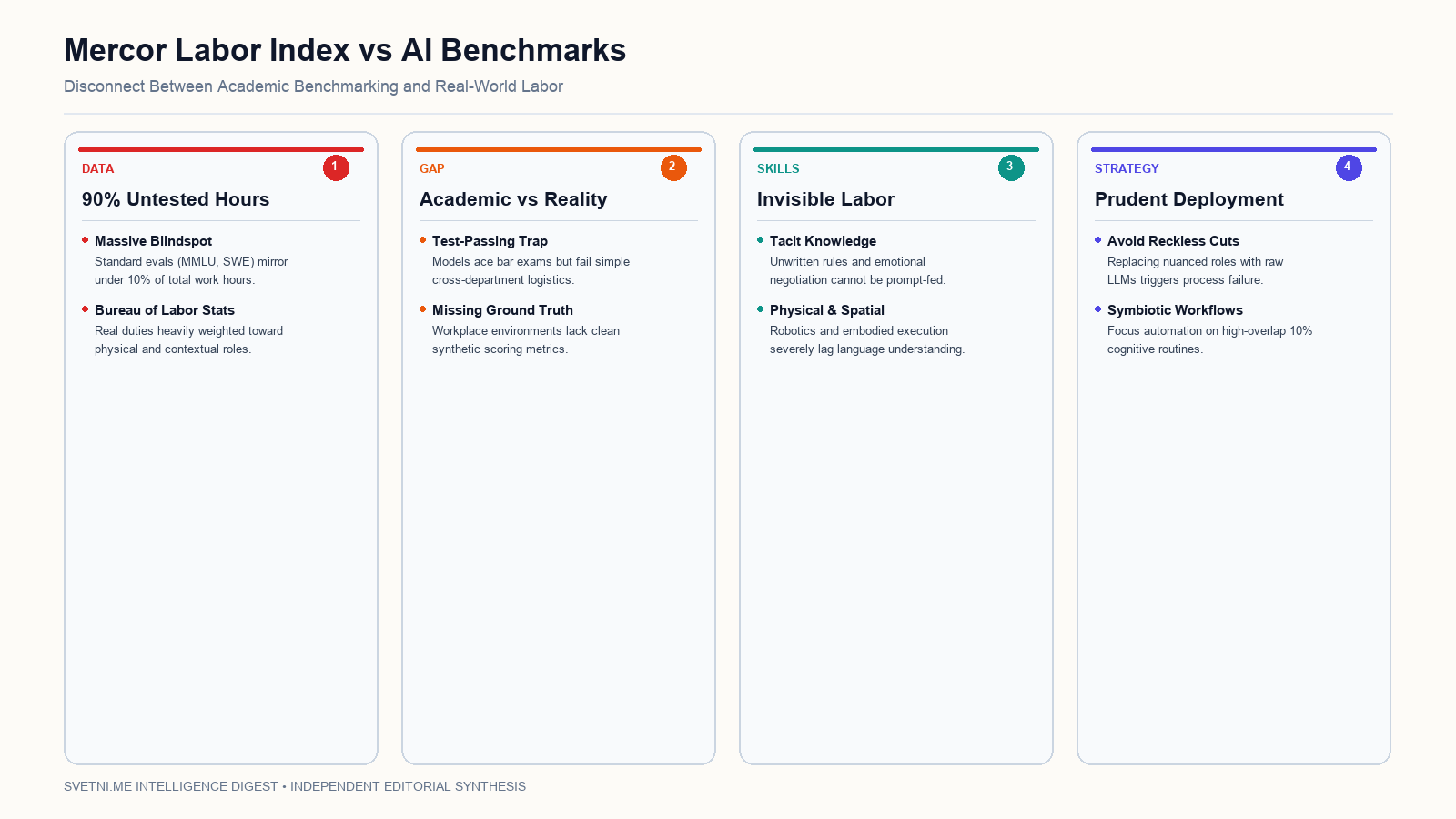 Mercor Labor Index vs AI Benchmarks