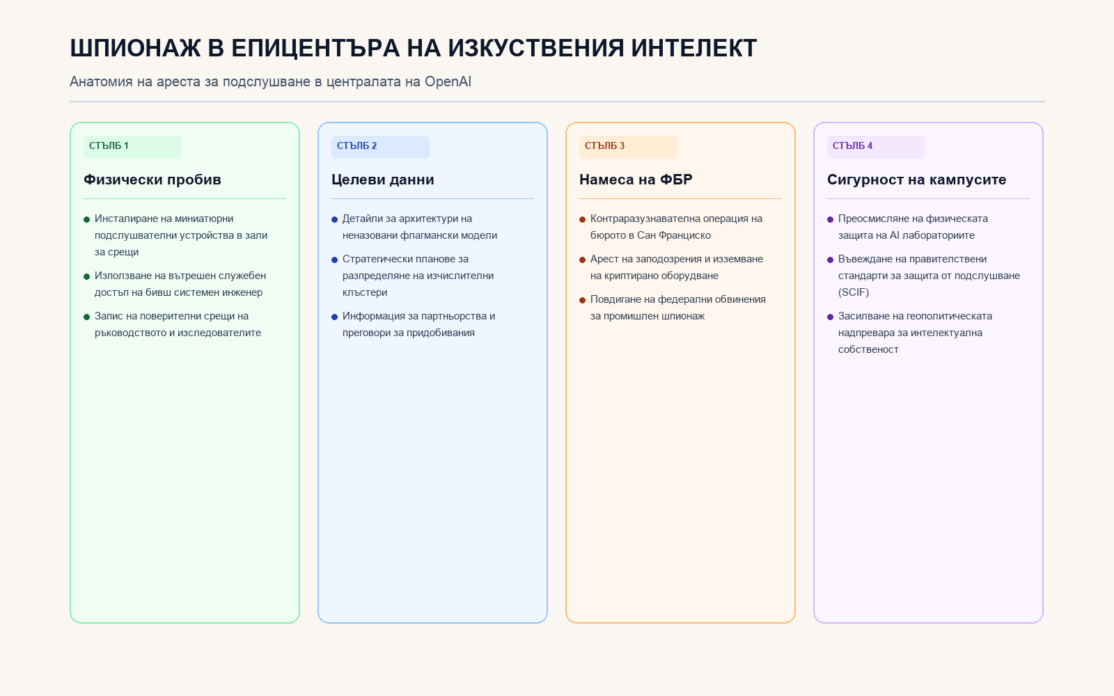 Инфографика: Шпионаж в епицентъра на изкуствения интелект