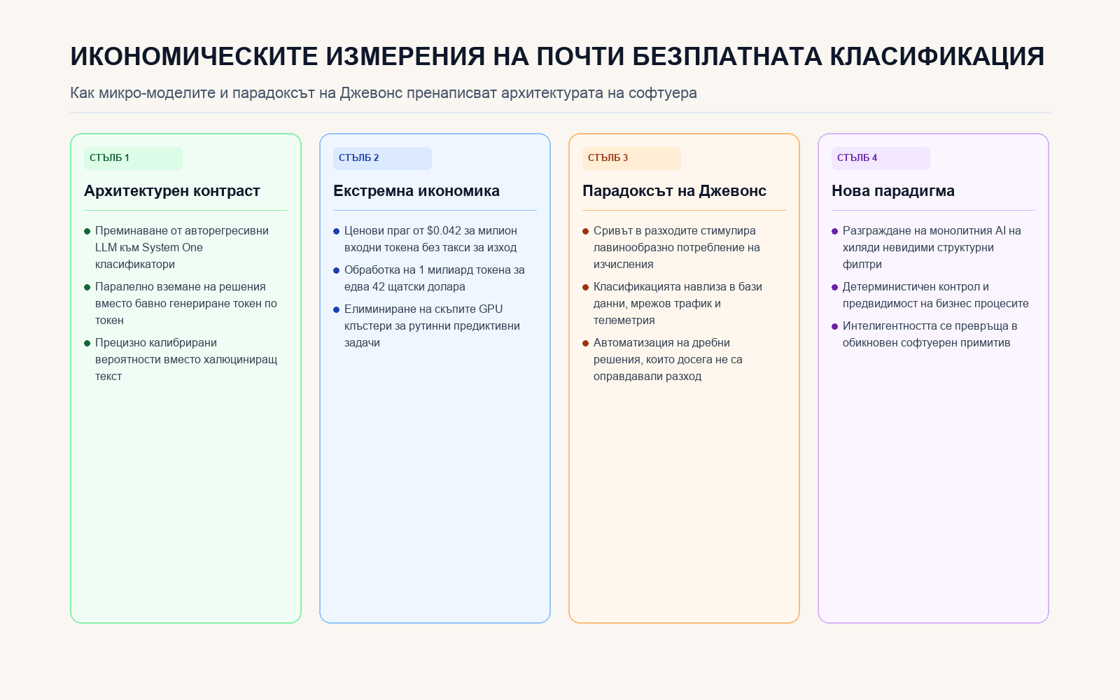 Четирите стълба на икономическата трансформация при модела Jev