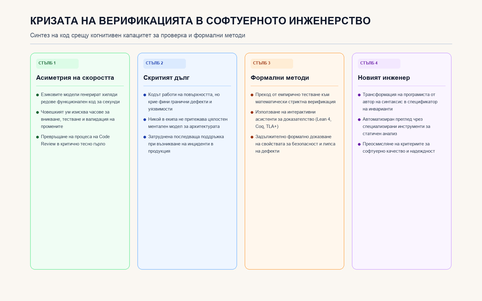 Инфографика: Кризата на верификацията в софтуерното инженерство