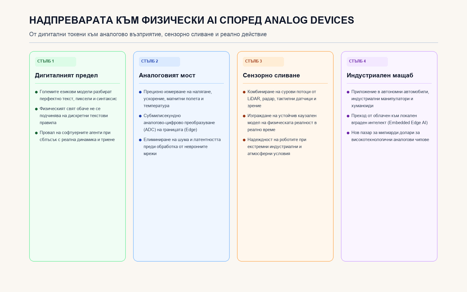Инфографика: Надпреварата към физически AI според Analog Devices