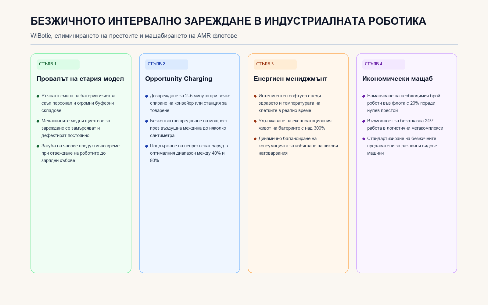 Инфографика: Безжичното интервално зареждане в индустриалната роботика