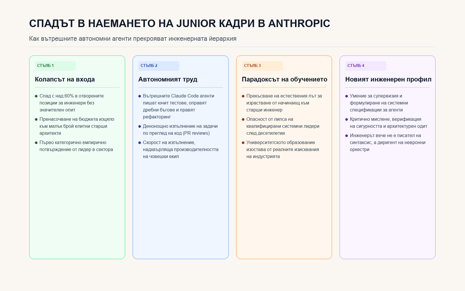 Четири стълба на промяната в инженерната заетост под натиска на кодиращите агенти