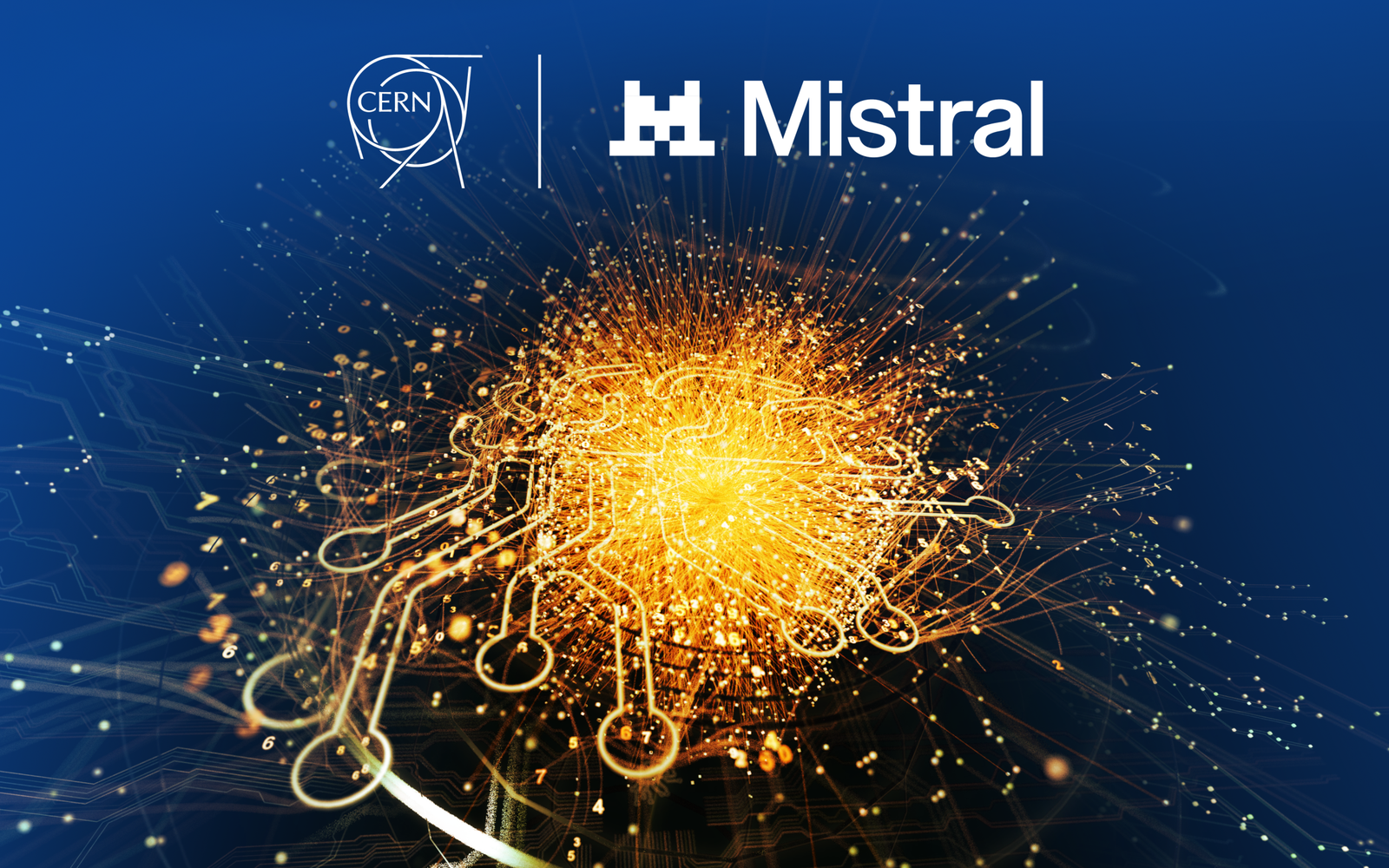Официално изображение на стратегическото партньорство между CERN и Mistral AI