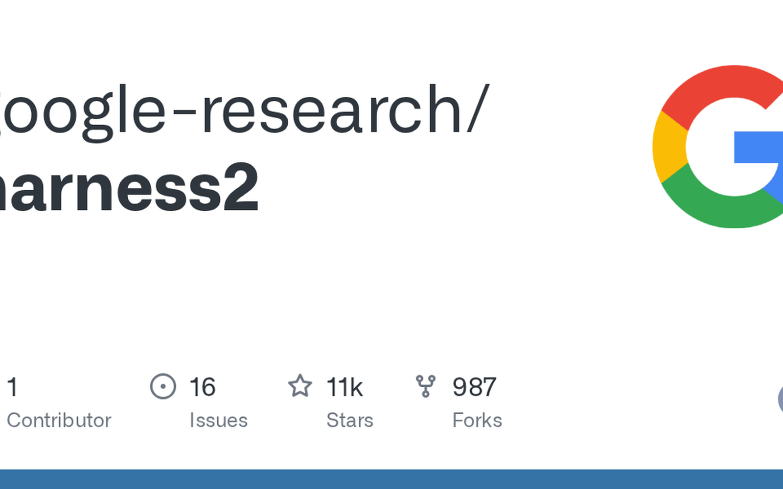 OpenGraph банер на репозиторието Harness2 от Google Research в GitHub