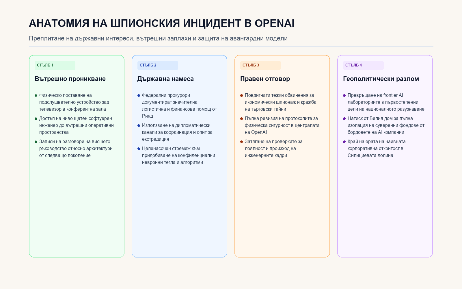 Четири стълба на пробива в сигурността на OpenAI и държавните последици