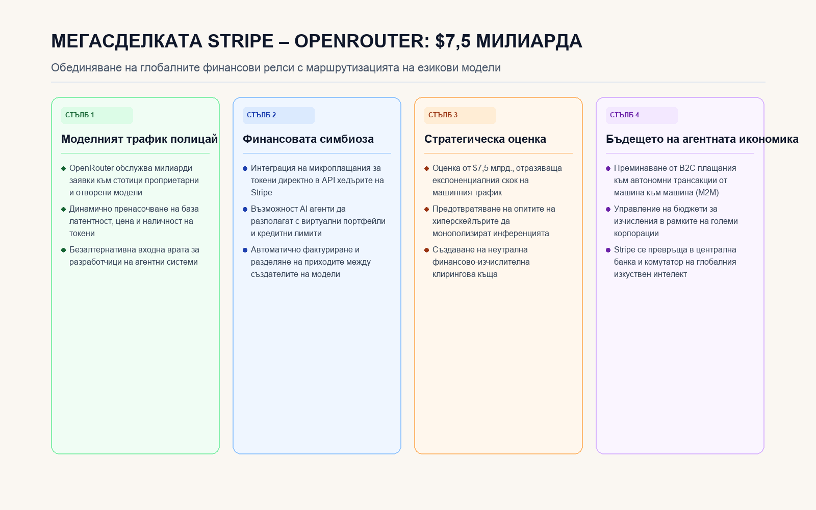 Стълбове на мегасделката Stripe - OpenRouter и бъдещето на машинните плащания