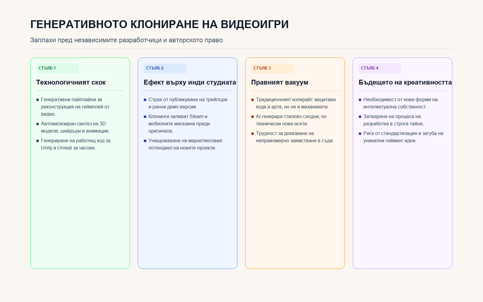 Инфографика: Генеративното клониране на видеоигри