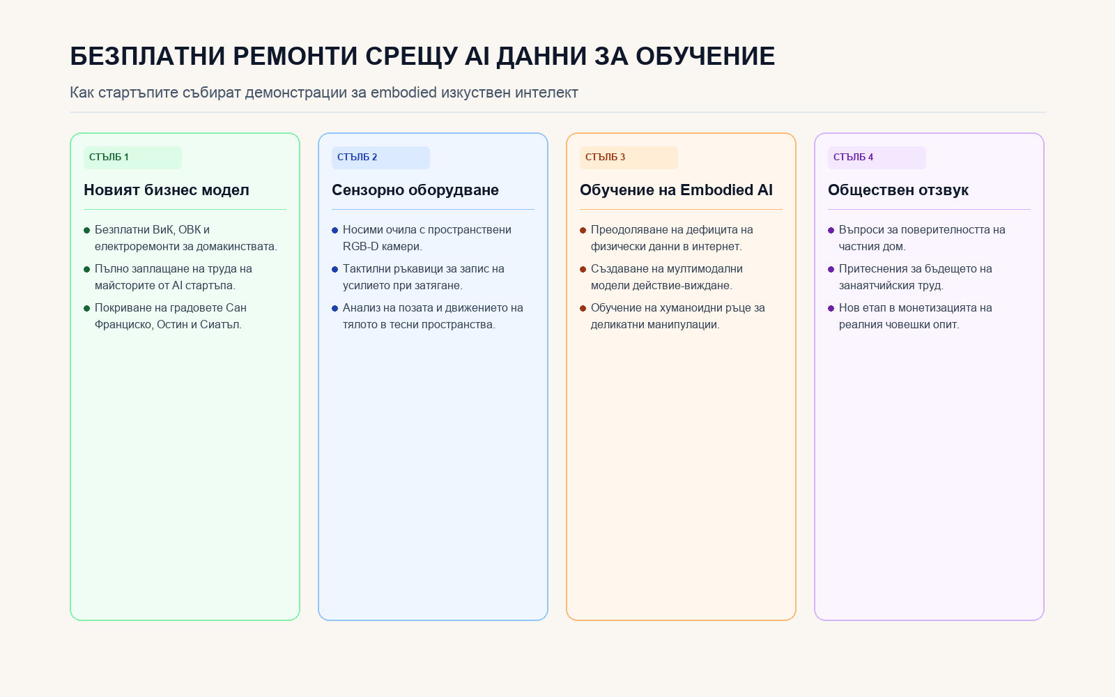 Инфографика: Безплатни ремонти срещу AI данни