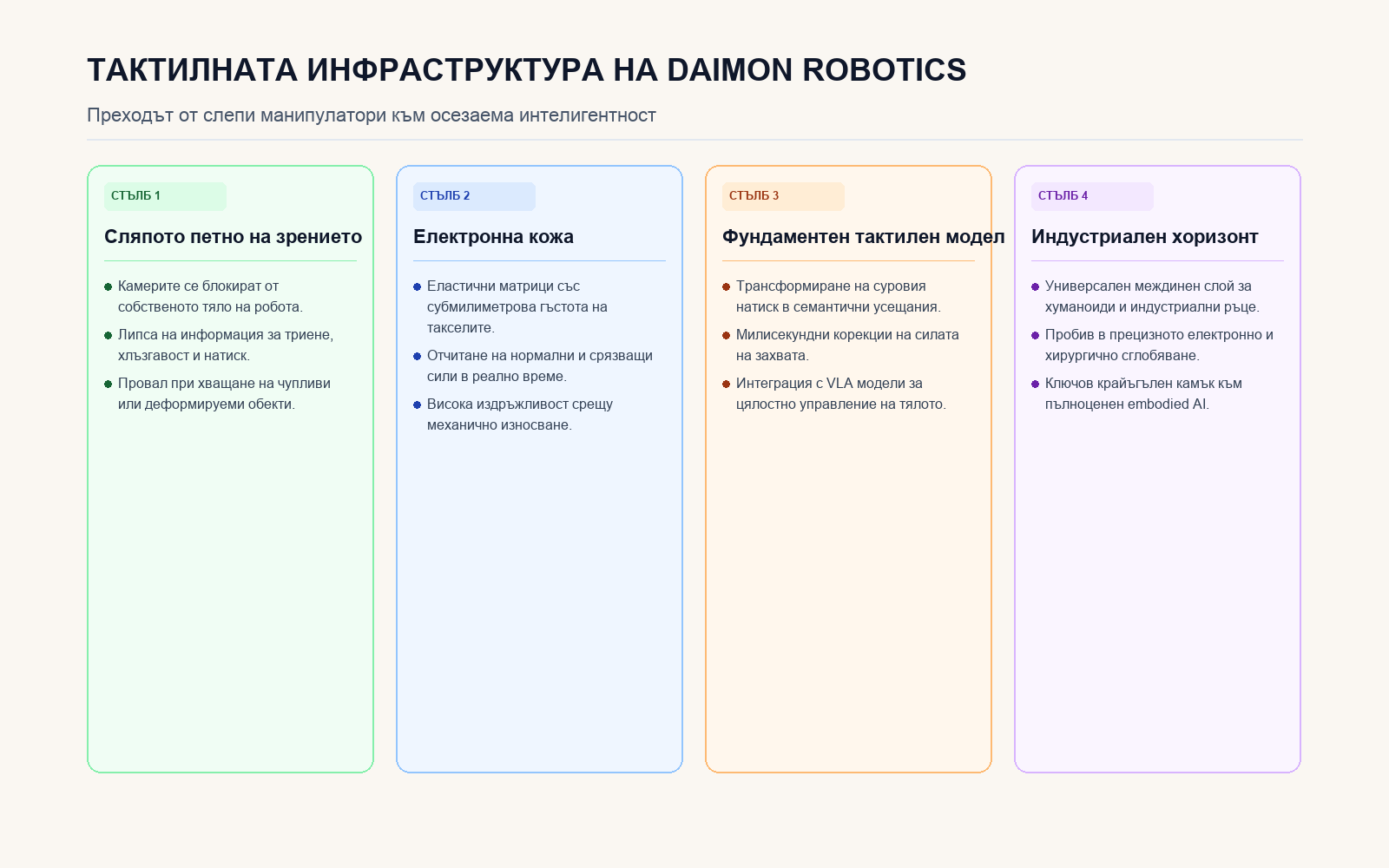 Инфографика: Тактилната инфраструктура на Daimon Robotics