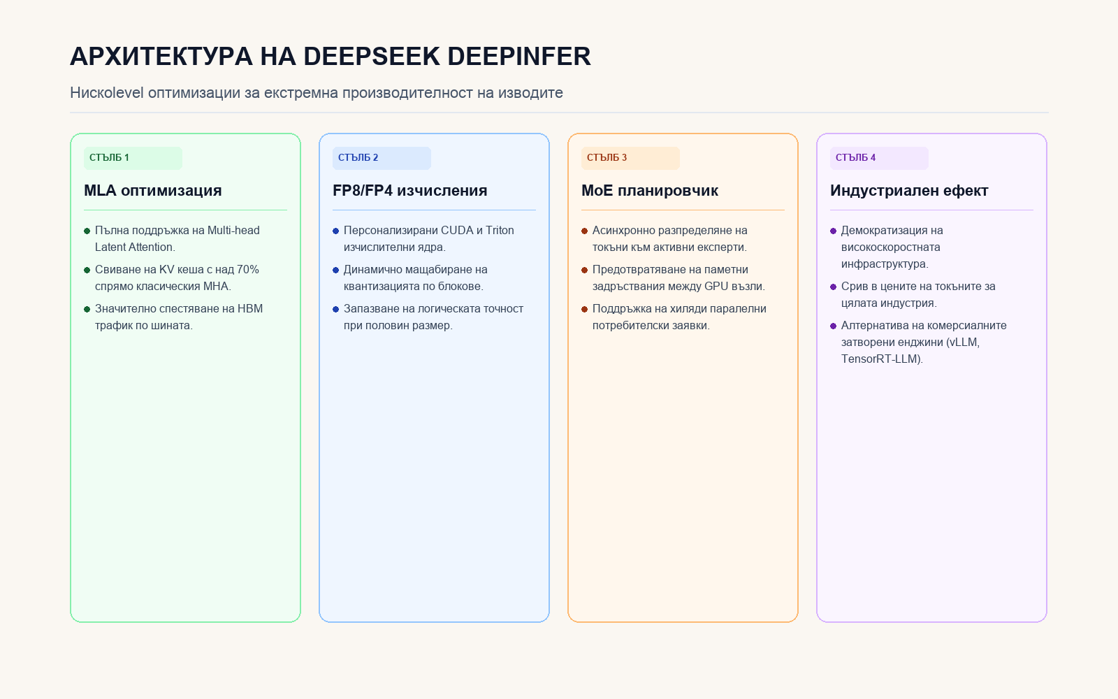 Инфографика: Архитектура на DeepSeek DeepInfer