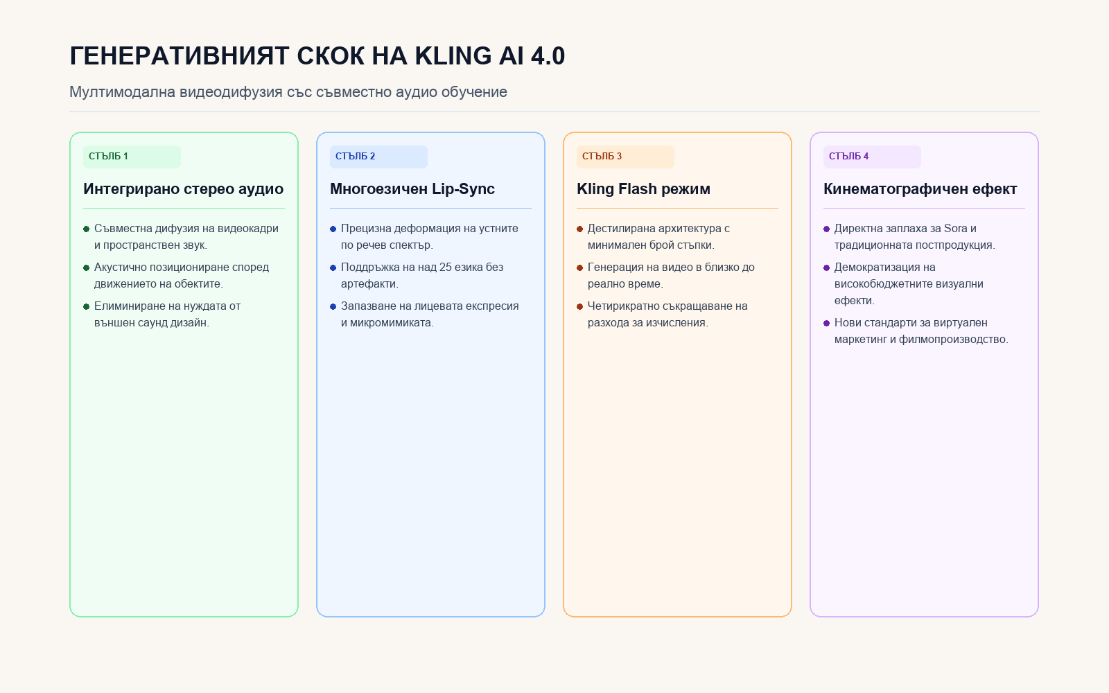 Инфографика: Генеративният скок на Kling AI 4.0