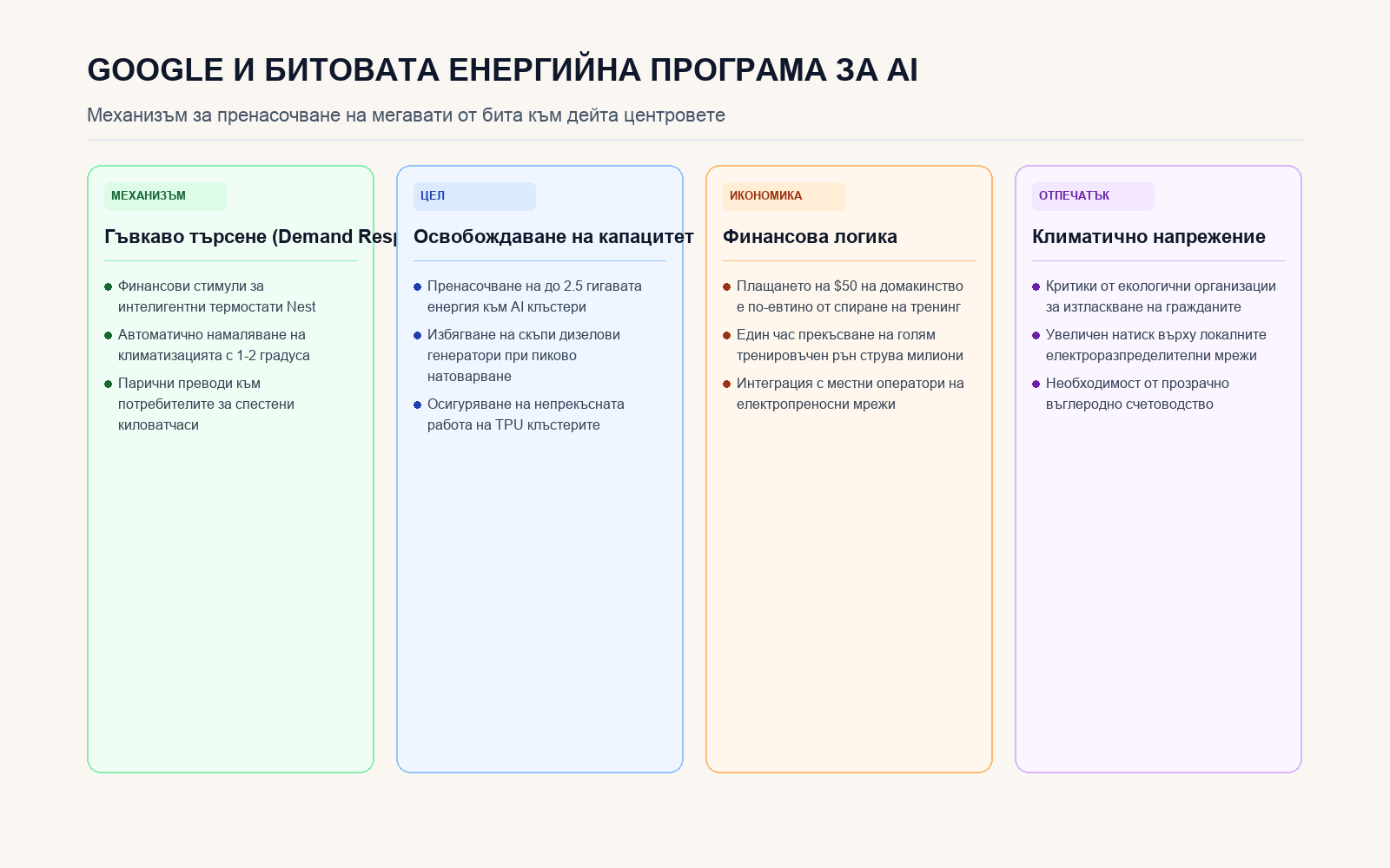 Инфографика: Четири ключови измерения на енергийното партньорство на Google
