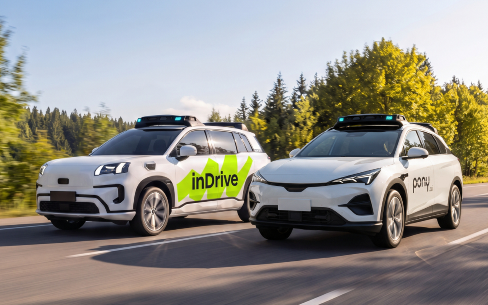 Автономно роботакси на Pony.ai и inDrive по време на тестов пробег
