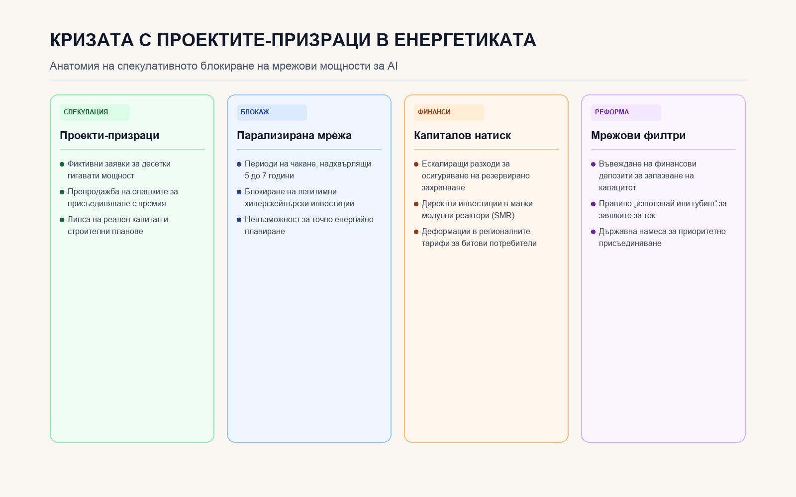 Инфографика: Кризата с проектите-призраци в енергетиката