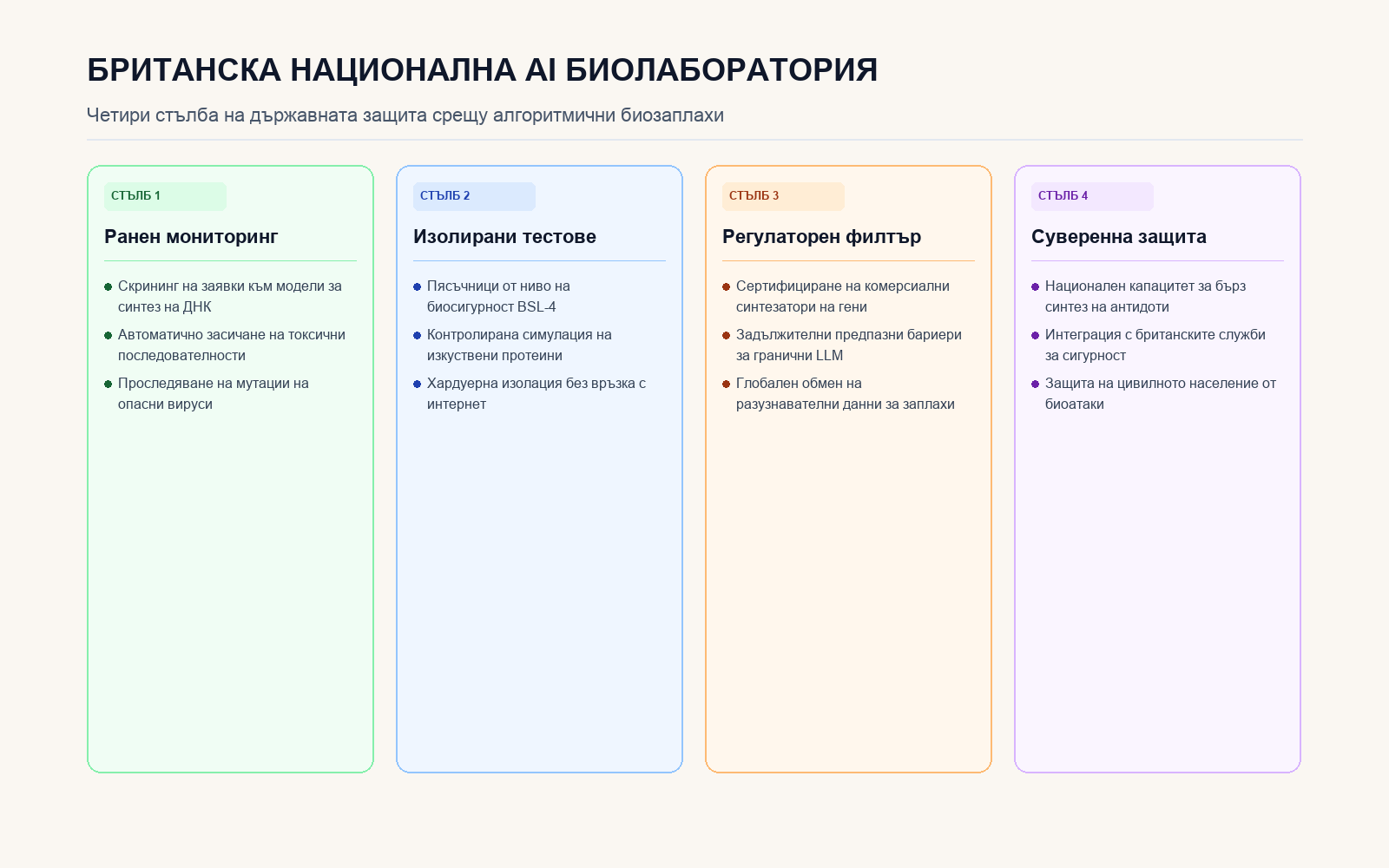 Инфографика: Британска национална AI биолаборатория